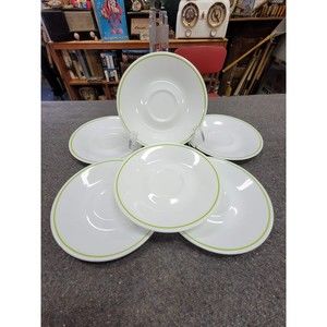 6 White Corelle Cup Saucers